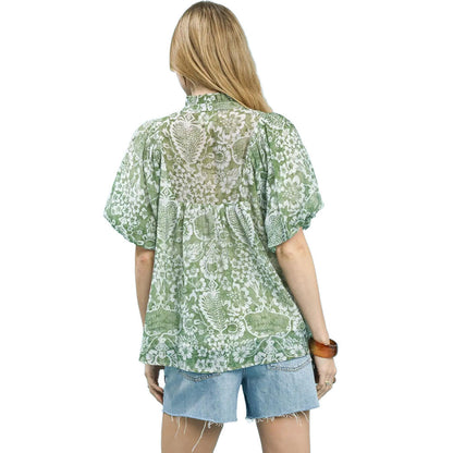 UMGEE Collins Abstract Top Green Mix