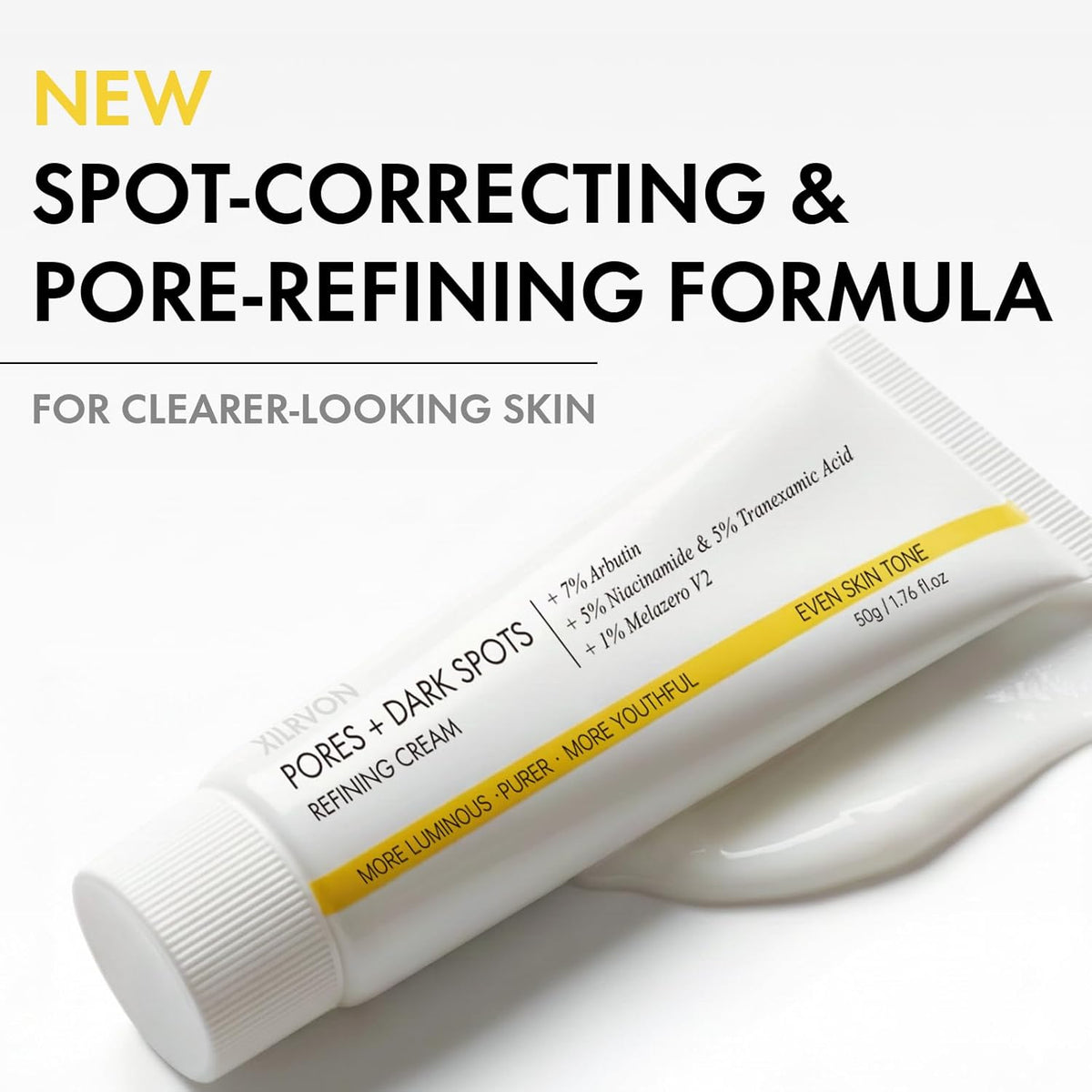 EELHOE Pores + Dark Spots Refining Cream with Arbutin, Niacinamide, Tranexamic Acid & Melazero | Pore-Minimizing, Gentle & Hydrating Daily Moisturizer, Suitable for Sensitive Skin, 50g (1 Pack)