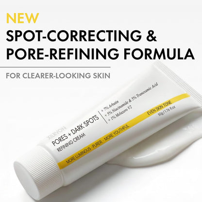 EELHOE Pores + Dark Spots Refining Cream with Arbutin, Niacinamide, Tranexamic Acid & Melazero | Pore-Minimizing, Gentle & Hydrating Daily Moisturizer, Suitable for Sensitive Skin, 50g (1 Pack)