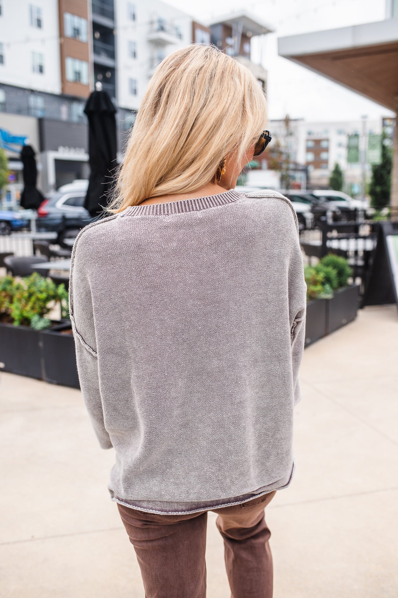 Breezy Knit Top Ash Mocha