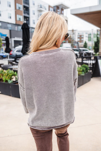 Breezy Knit Top Ash Mocha