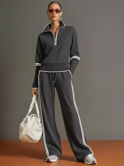 Honora - Soft-Touch Wide-Leg Two-Piece Set