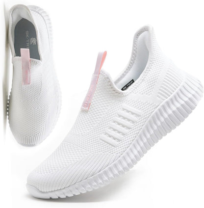 Women's Walking Shoes Lightweight Breathable Flying Woven Mesh Upper Casual Jogging Shoes Ladies Tennis Shoes Workout Footwear Non-Slip Gym Sneakers for Women