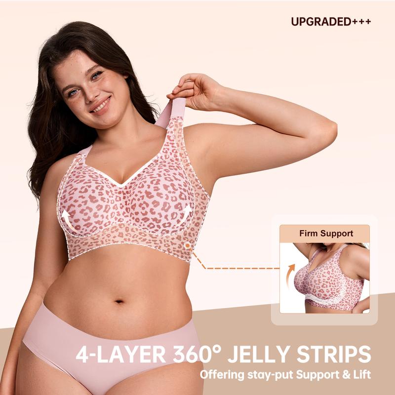 🏆LAST DAY SALE 50% OFF 🔥Super Firming Wirefree Jelly Bra with Leopard Print 👍