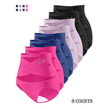 🔥Buy 1 Get 2 Free (3 PCS)✨Plus-Size High-Waist Cross Tummy Control Panties