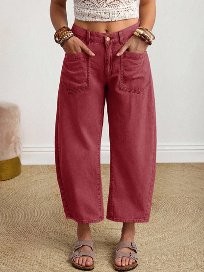 Women's Solid Color Casual Comfortable Jeans