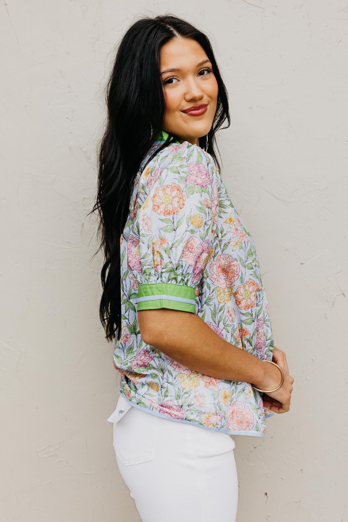 UMGEE Charleston Floral Top Blue Mix