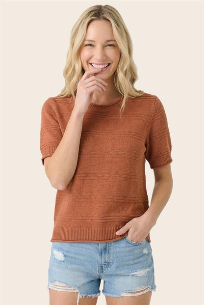 Textured Stripe Sweater Top Sienna