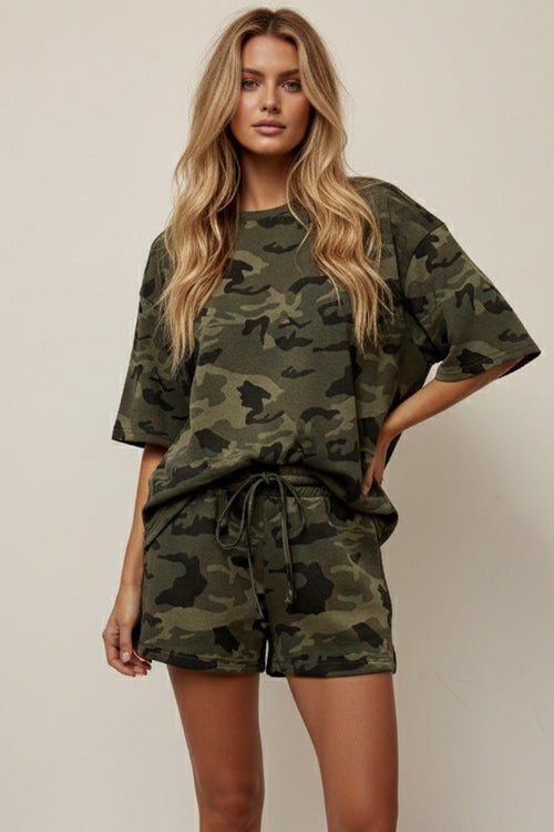 Camo French Terry 2PC Shorts & Top Set
