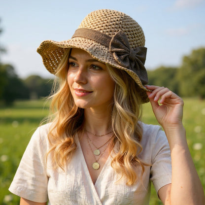 Coralie - Handcrafted Bow Sun Hat