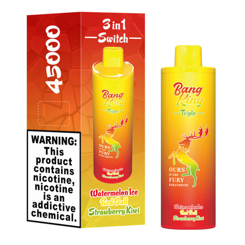 Bang King Triple 45000 45K Puffs Vape 3 in 1 Flavors Newest Original Rechargeable Disposable Vape