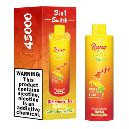 Bang King Triple 45000 45K Puffs Vape 3 in 1 Flavors Newest Original Rechargeable Disposable Vape