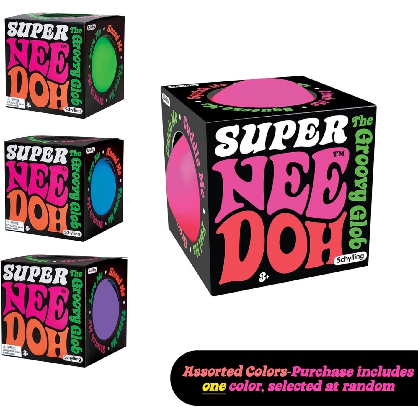 Super NeeDoh – Jumbo Stress Ball – 4.5′′ – Assorted