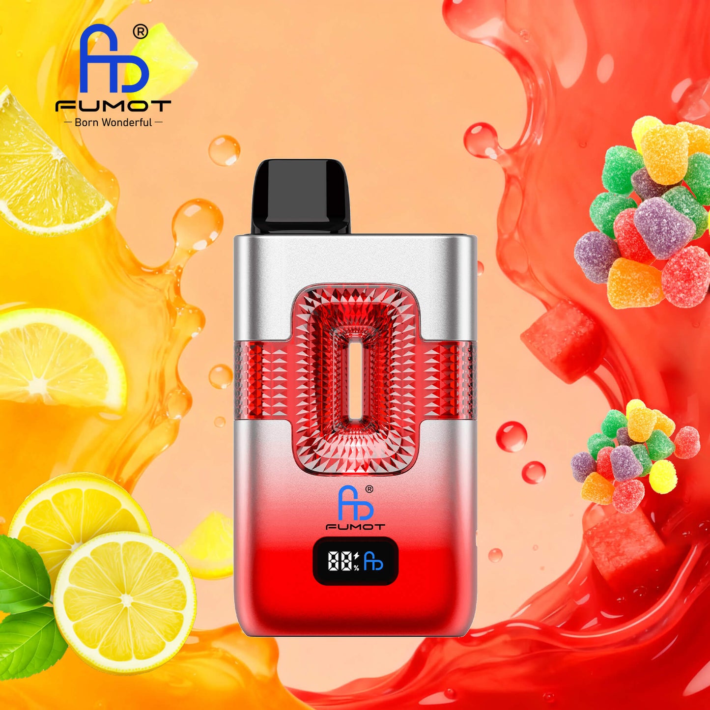 Fumot ECO 2in1 50000 50K Puffs Double Flavors Smart Display Original Rechargeable Disposable Vape