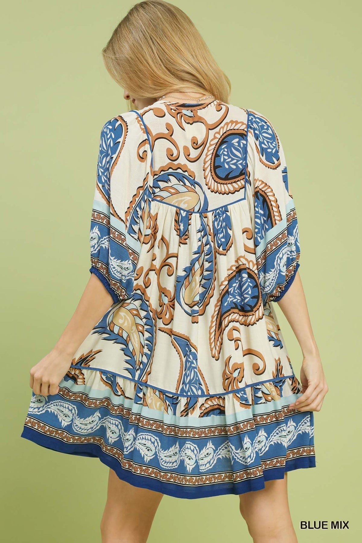 UMGEE Boho Whimsy Dress Blue Mix