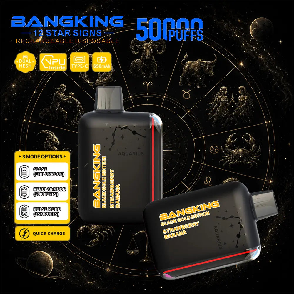 Bang King 12 Star Signs 50K 50000 Puffs Dual Mesh LED Display Disposable Vape
