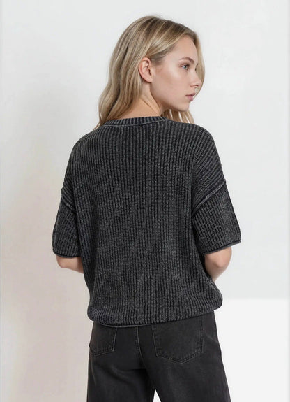 Washed Crew Sweater Vintage Black