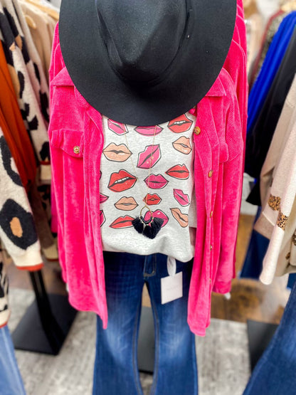 Multi Retro Lips Cozy Sweatshirt