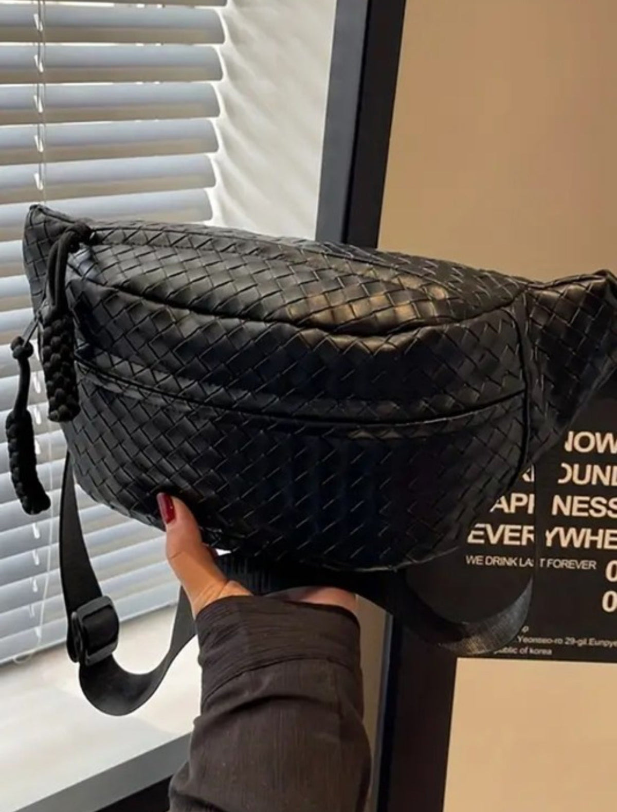 Atlas Woven Vegan Leather Crossbody Bag