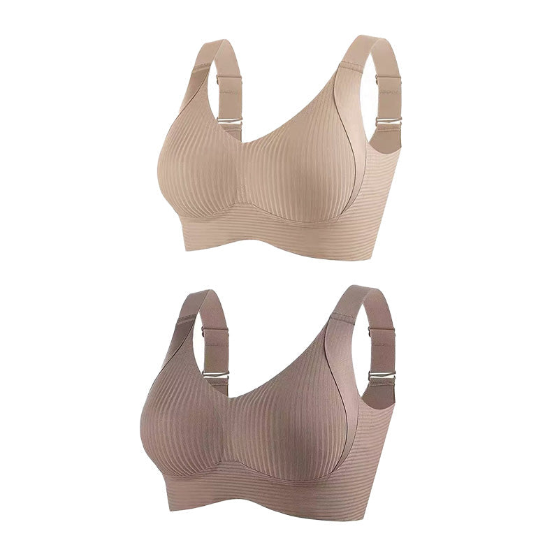 🌷 50% OFF – LIMITED TIME! 💕Subtle Striped Seamless Bra with W-Support ✨ Wire-Free Lift & Unmatched Comfort