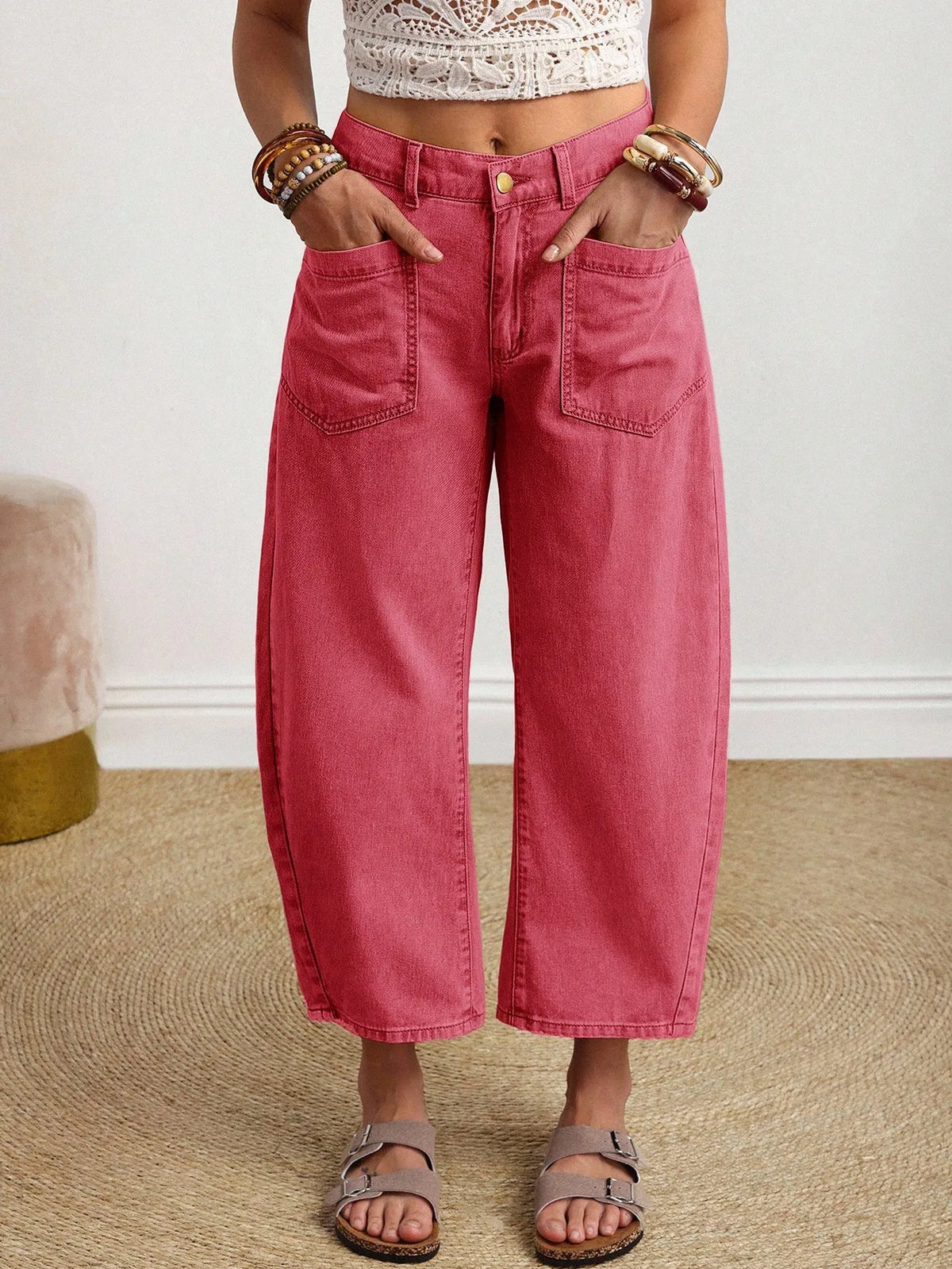Women's Solid Color Casual Comfortable Jeans
