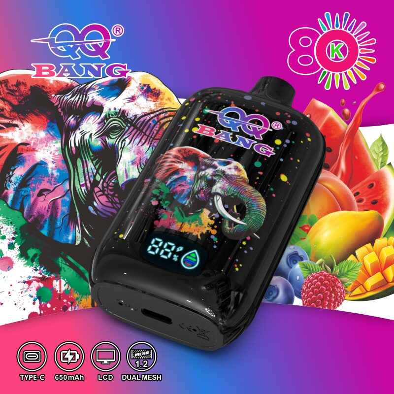 QQ Bang 80K Disposable Vape|Type-C Rechargeable LCD Display E-Cigarette