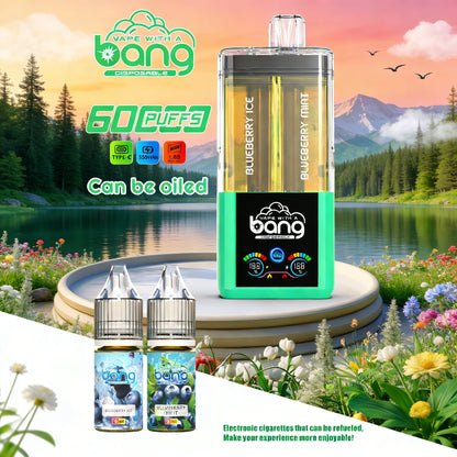Bang 60K 60000 Puffs Dual Flavors Rechargeable Original Refillable Oil Vape