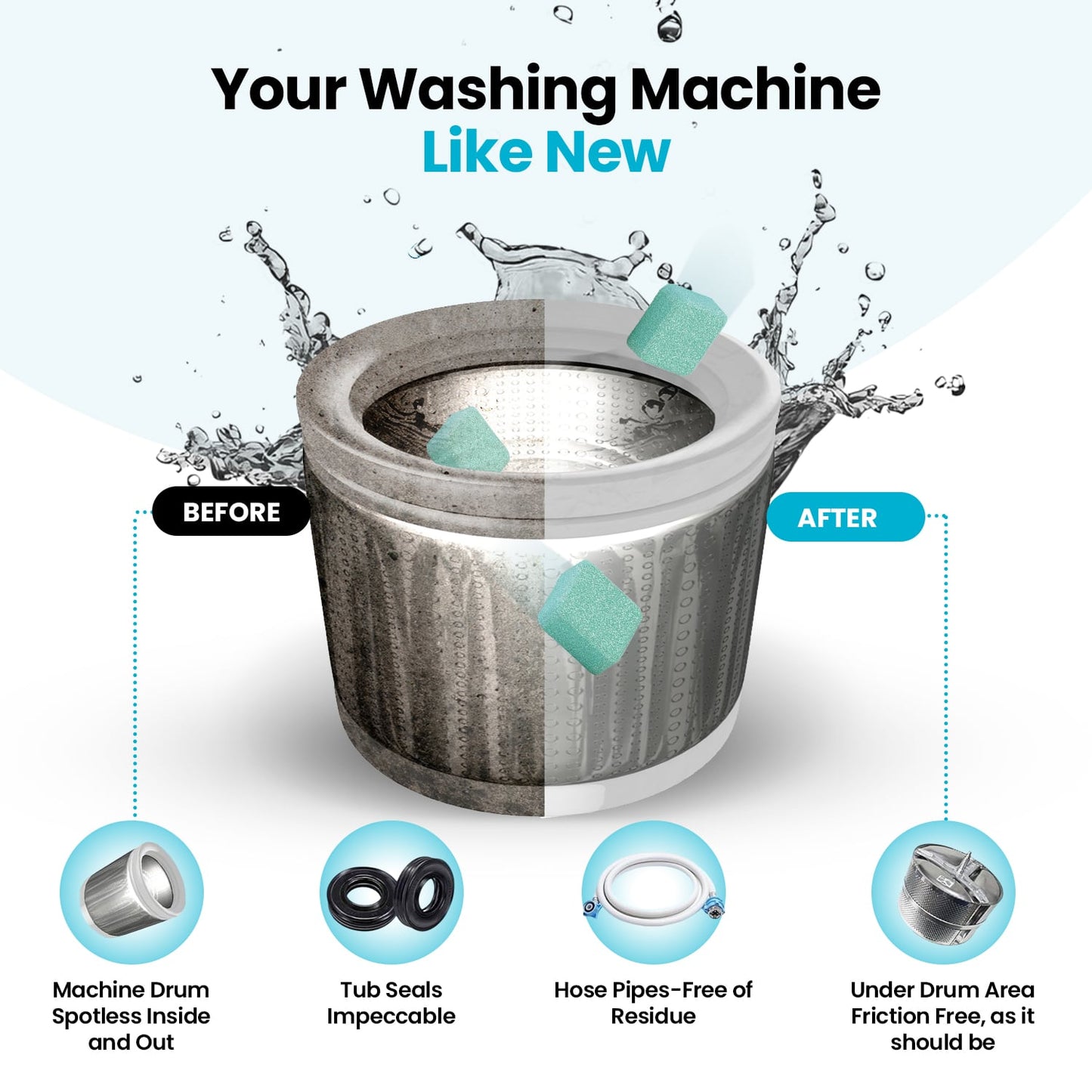 🔥 BUY 2 GET 1 FREE! 🧺 Washing Machine Cleaner ✨ Removes Odors, Residue & Buildup for a Fresher Laundry Routine
