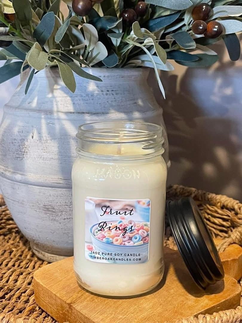 Fruit Rings 16oz Mason Jar Soy Candle