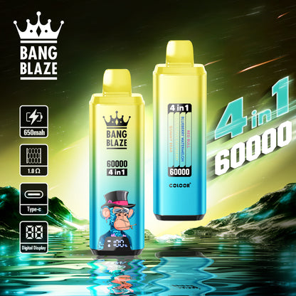Bang Blaze 60000 – 4 flavors in a single device! 🔥 Fast shipping in 1–5 days. 🚚 Tax- and duty-free. 💨 Up to 60,000 puffs of pure flavor! Buy it now and save! ⚡