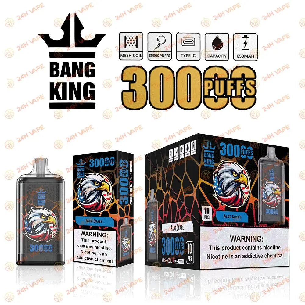Bang King Crystal 30000 30K Puffs 2% 3% 5% Nicotine Hottest Disposable Vape