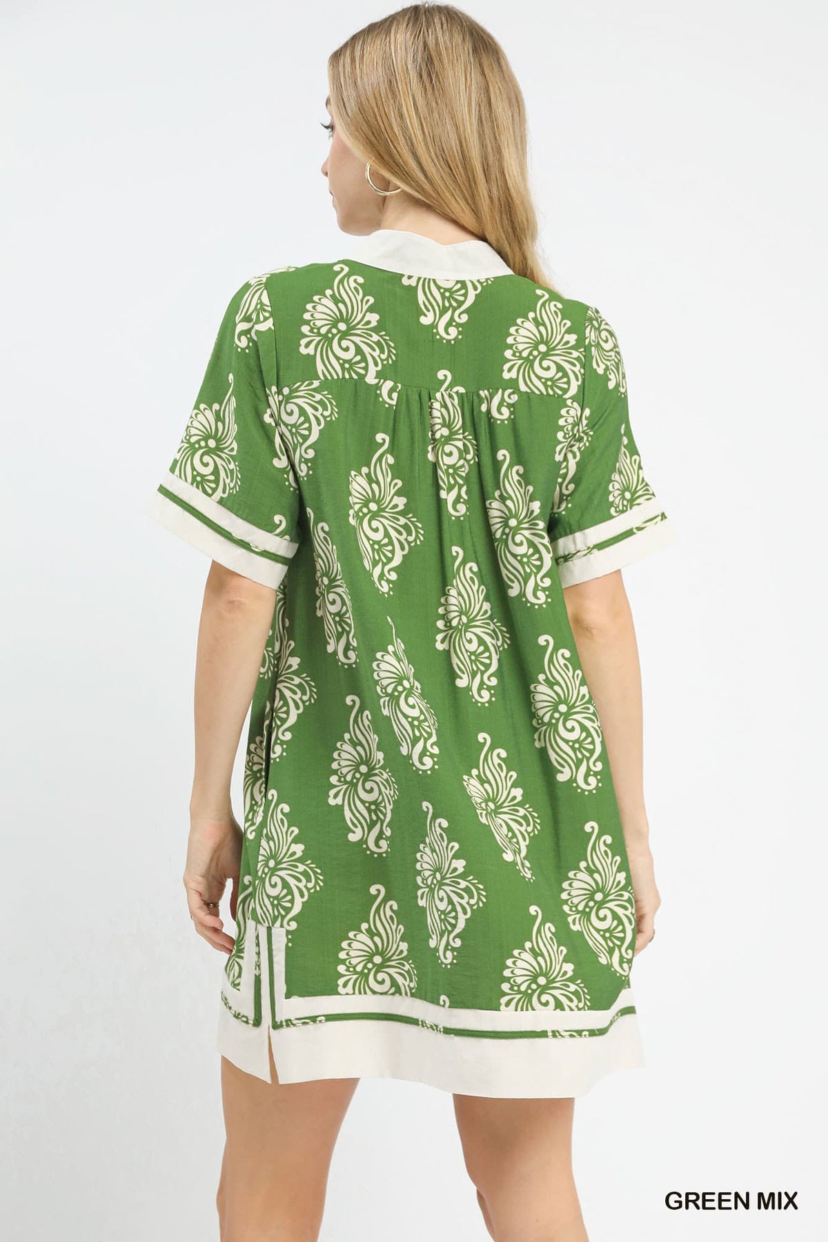 UMGEE Savannah Two Tone Dress Green Mix
