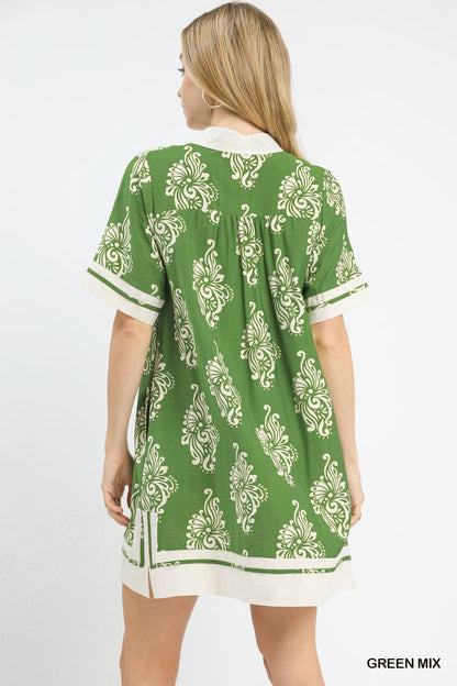 UMGEE Savannah Two Tone Dress Green Mix