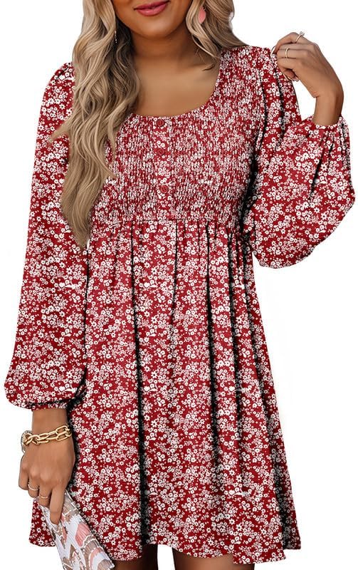 Dokotoo Fall Dresses for Women 2026 Casual Long Sleeve Mini Dress