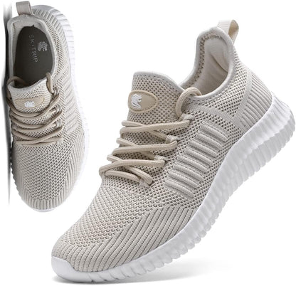 Women's Walking Shoes Lightweight Breathable Flying Woven Mesh Upper Casual Jogging Shoes Ladies Tennis Shoes Workout Footwear Non-Slip Gym Sneakers for Women