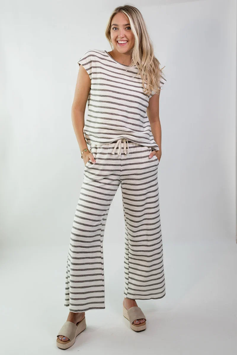Portland 2PC Stripe Set Black