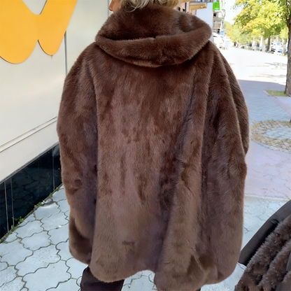 Alara - Faux Fur Zip-Up Coat