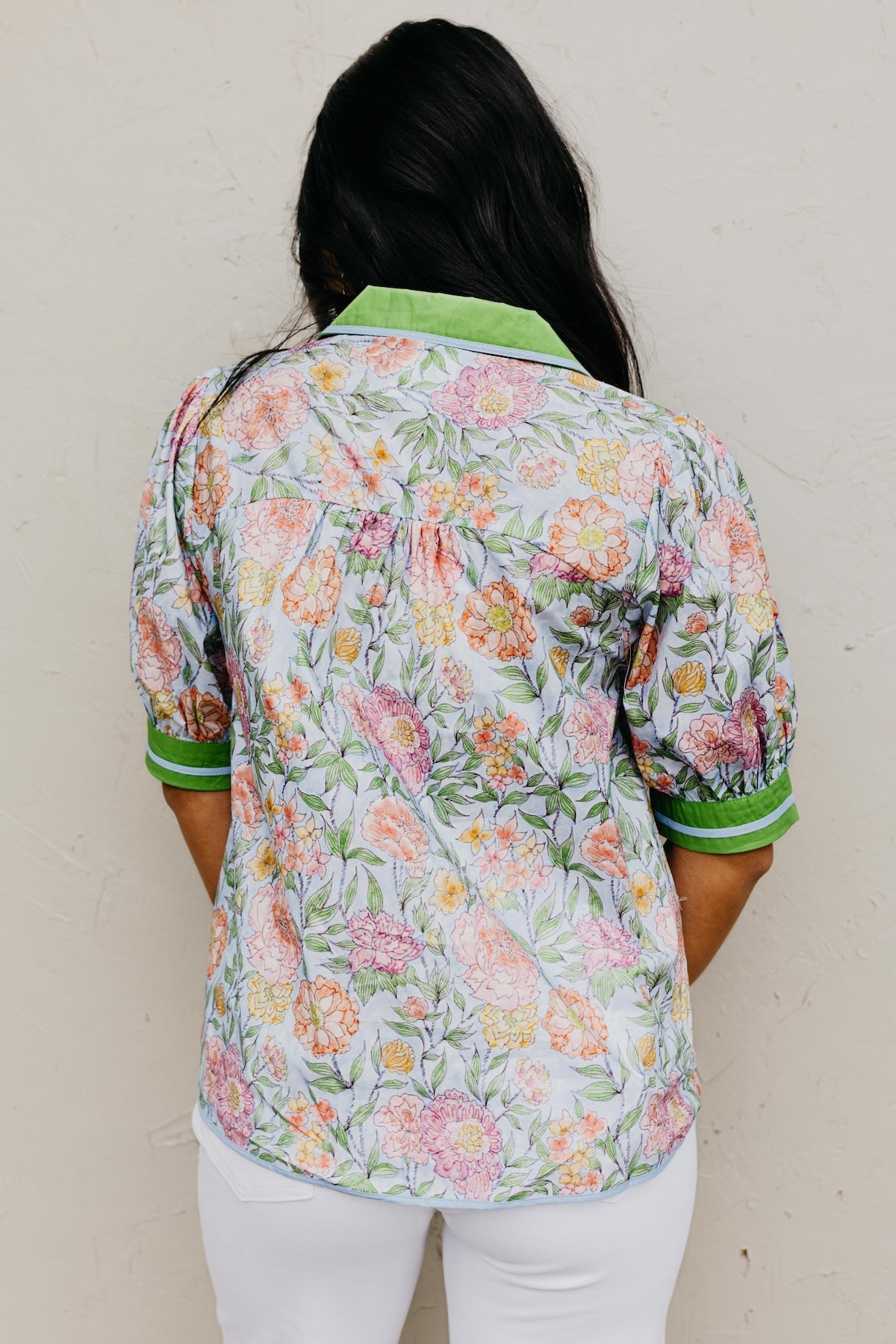 UMGEE Charleston Floral Top Blue Mix