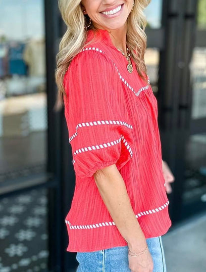 UMGEE Strawberry Contrast Top