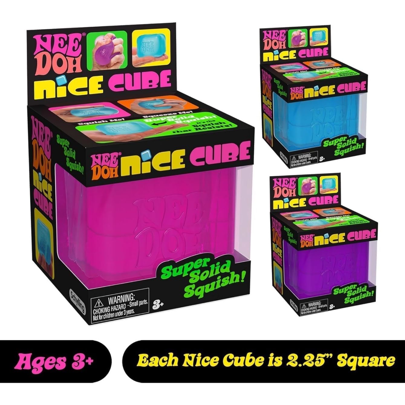 NeeDoh Nice Cube – Solid Squish – Pink