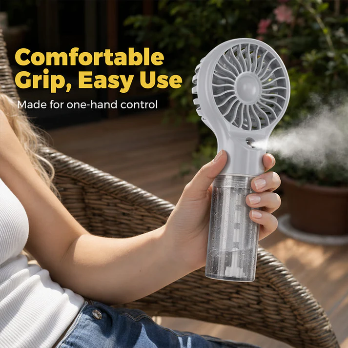 🏖️❄️ 50% OFF TODAY! 💦 Portable Handheld Mist Cooling Fan ✨ Instant Cooling Relief for Hot Summer Days, Travel & Outdoor Activities