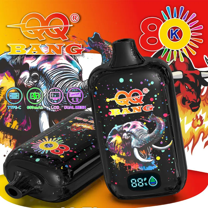 QQ Bang 80K Disposable Vape|Type-C Rechargeable LCD Display E-Cigarette