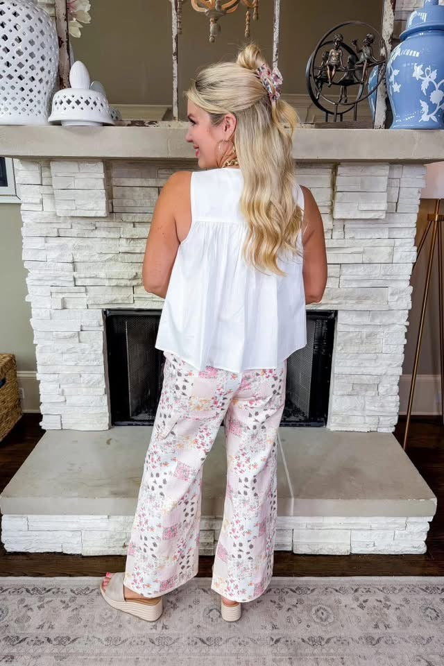 Garden Party Patchwork Wide Leg Pant