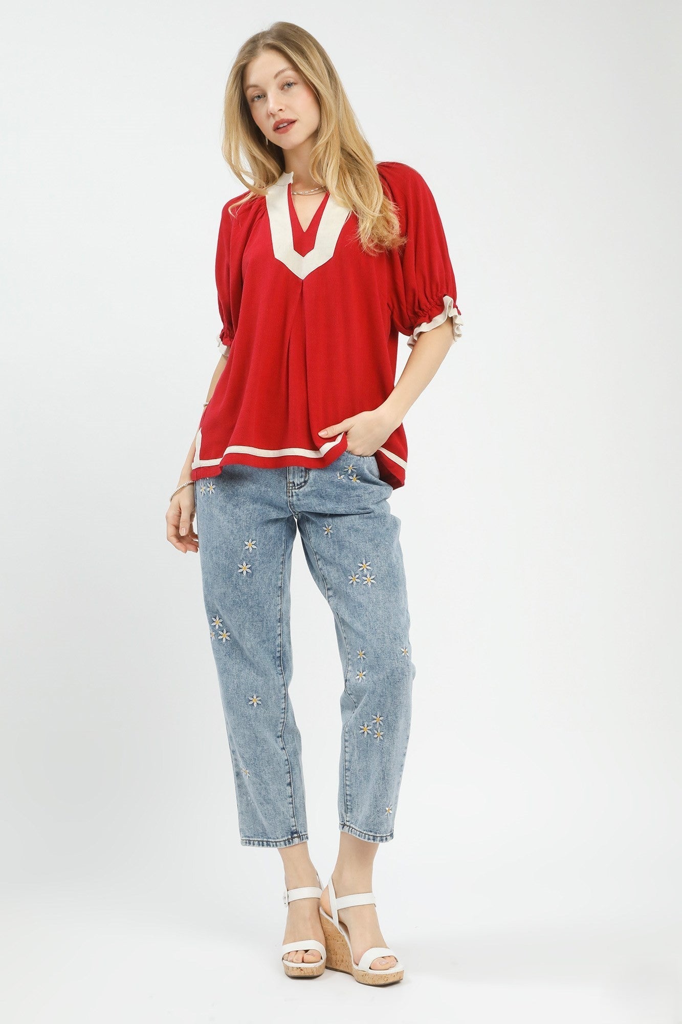 UMGEE Red Contrast Top