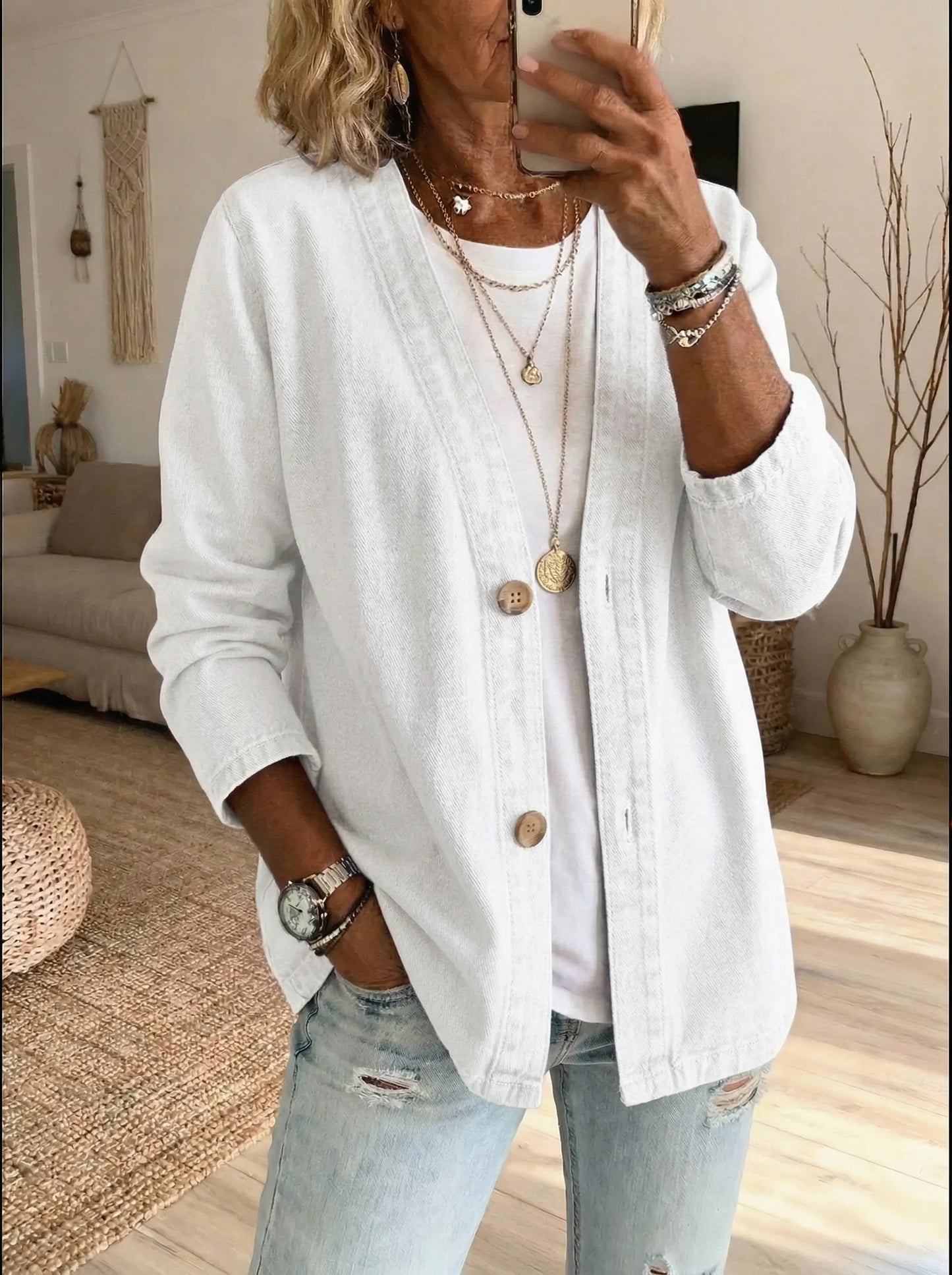 Women's Casual Denim Cardigan