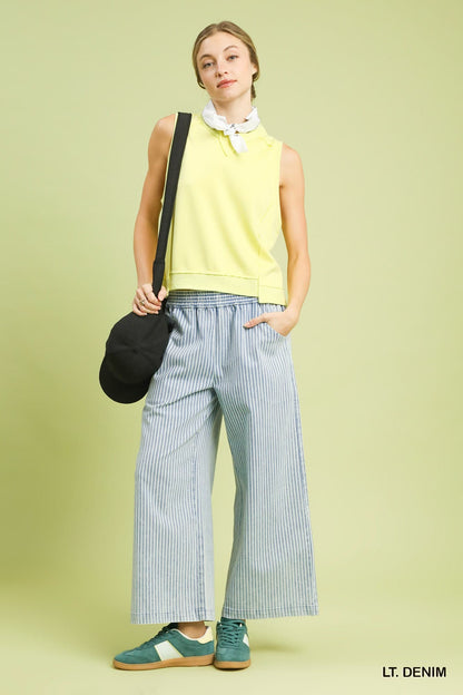 UMGEE Stripe Washed Light Denim Pant