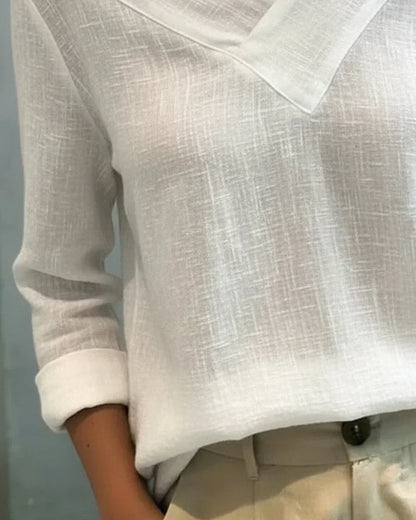 Calira - Soft-Touch V-Neck Off-Shoulder Top