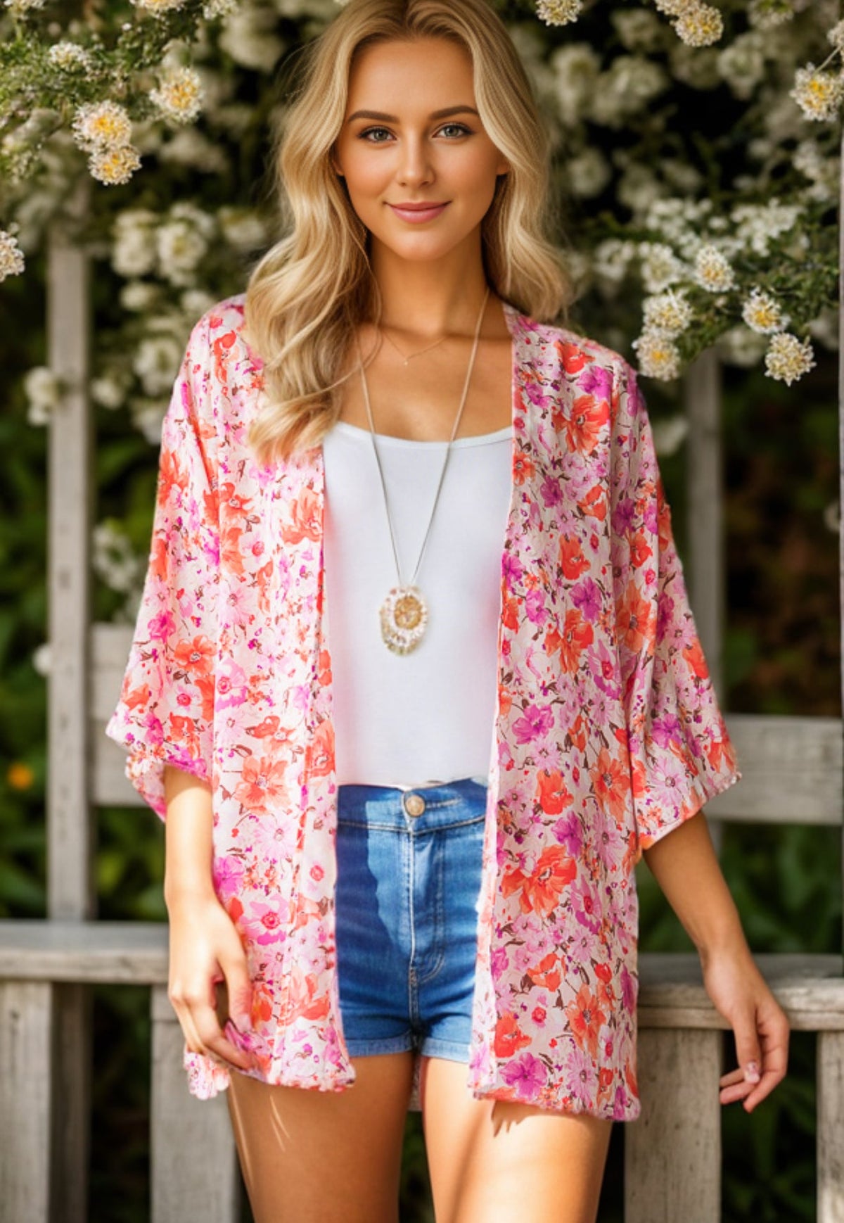 Pink Multi Lightweight Breezy Cardigan