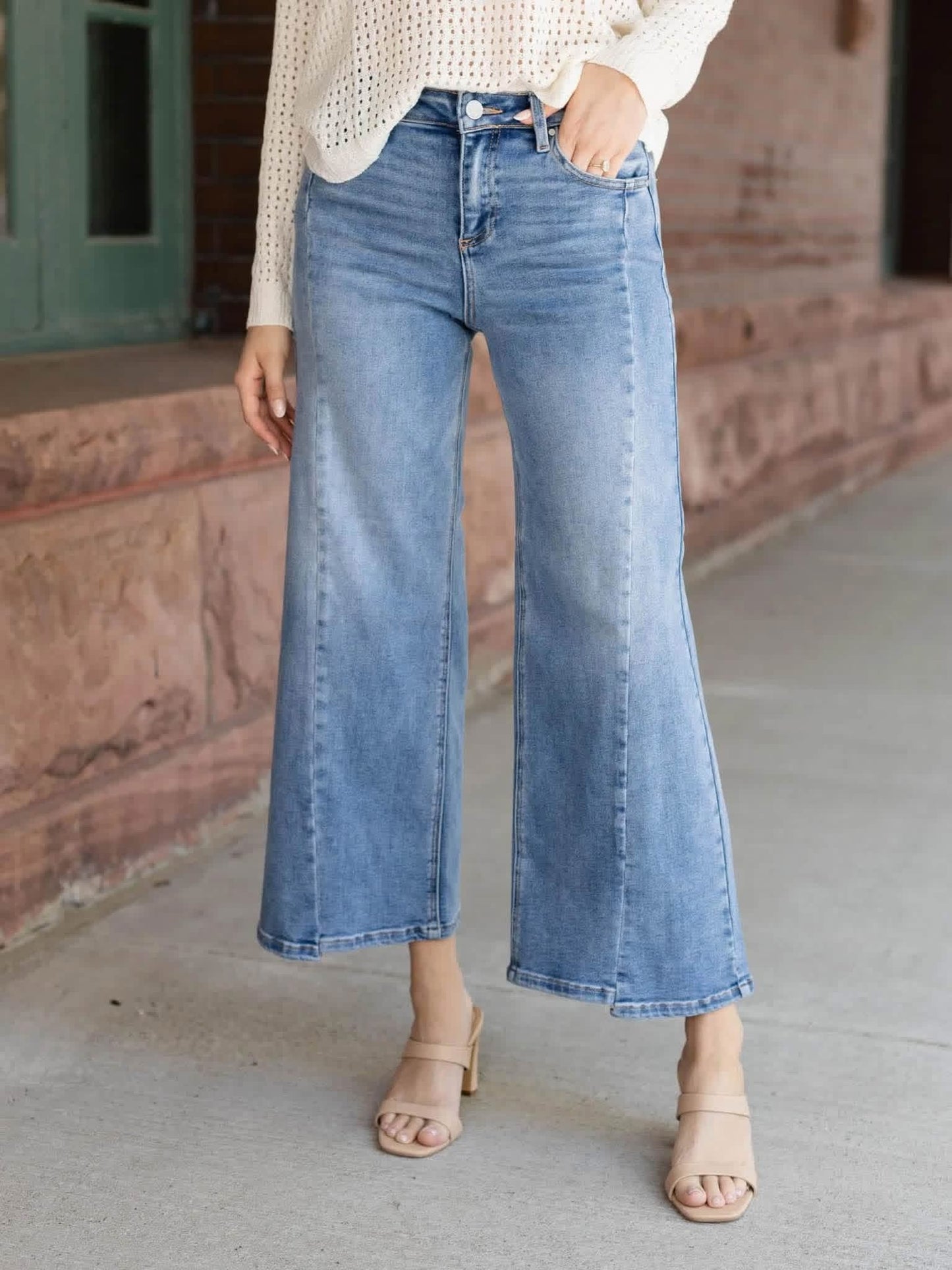 RISEN Crop Wide Leg Jean