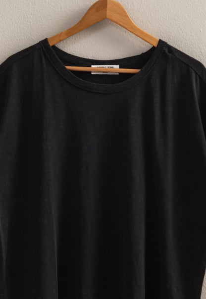 Relaxed Washed Cotton Classic Tee Black